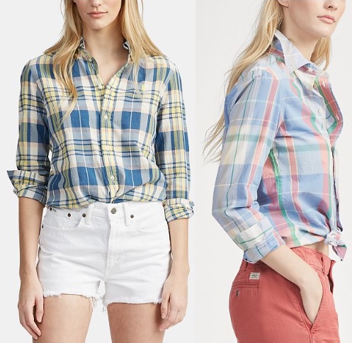 women's madras shirts