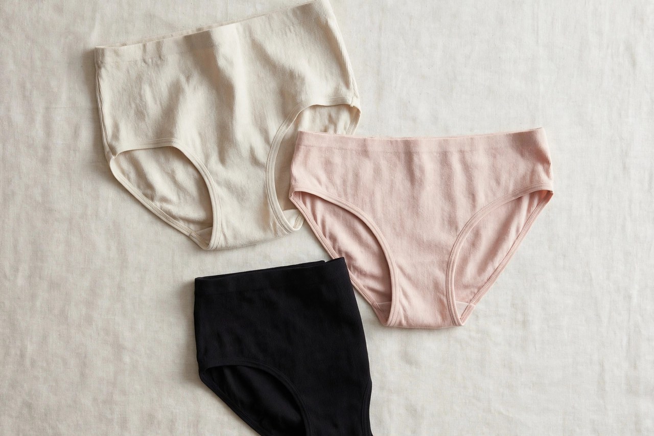 Women's comfortable underwear shown as a flat lay product photograph, garment only, no people