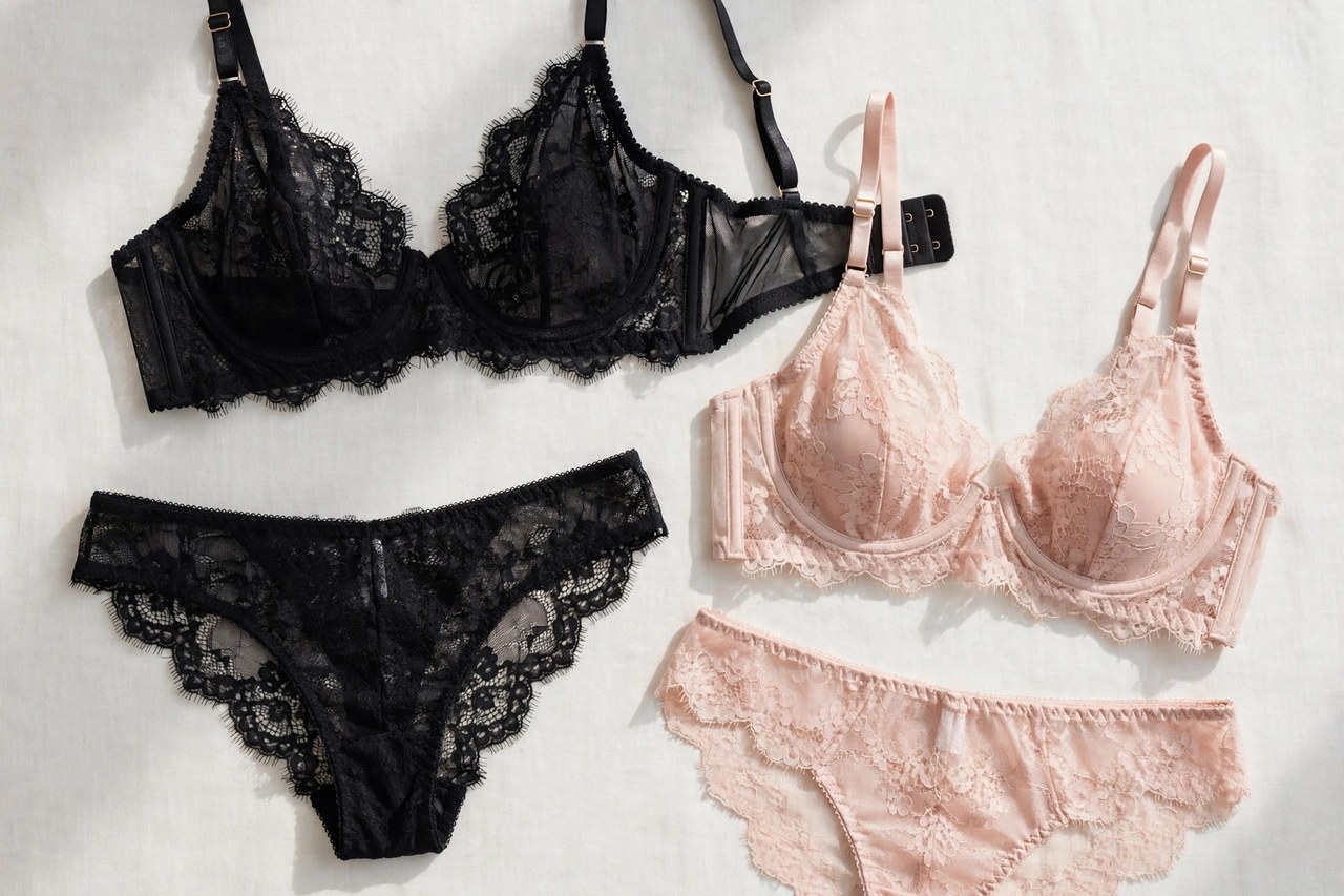 Women's erotic underwear shown as a flat lay product photograph, garment only, no people