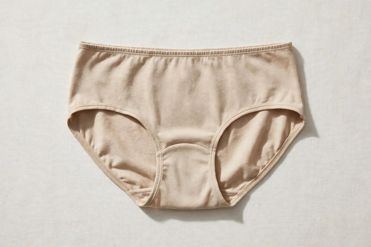 Women's pouch underwear shown as a flat lay product photograph, garment only, no people