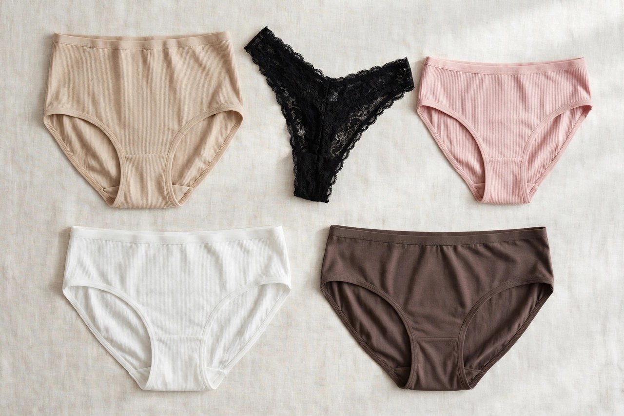Women's underwear for sale shown as a flat lay product photograph, garment only, no people