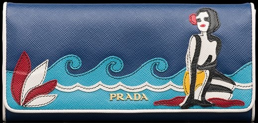 Prada Saffiano Leather Wallet with Print