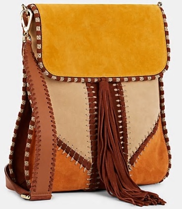 Alberta Ferretti Patchwork Suede Shoulder Bag