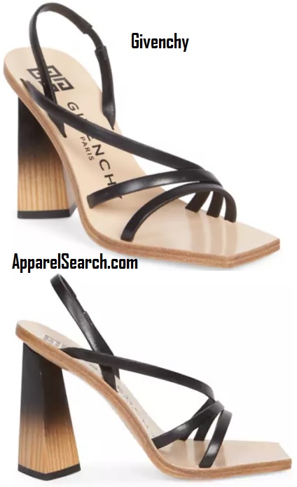 Givenchy Wood Leather Slingback Sandals