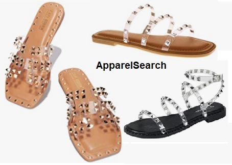 Clear Studded Sandals