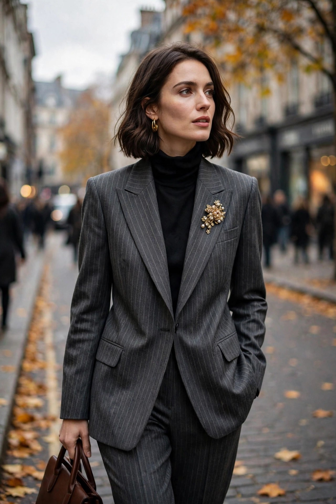 2026 street style - tailored pinstripe suit