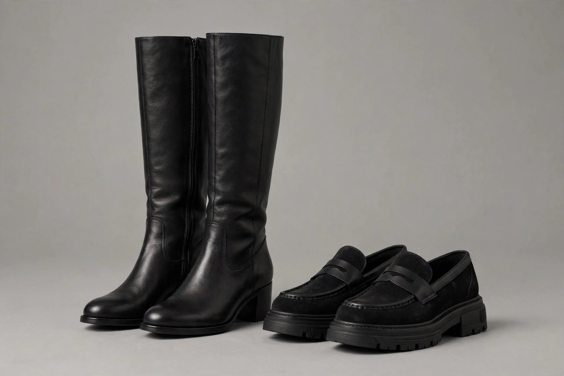 Knee-high boots and chunky loafers for 2026