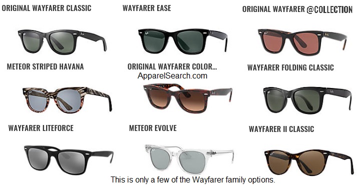 different wayfarer styles