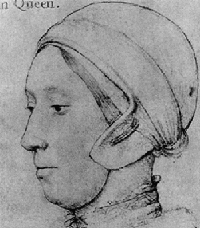 Anne Boleyn wearing a coif.  Apparel Search is a great web site...