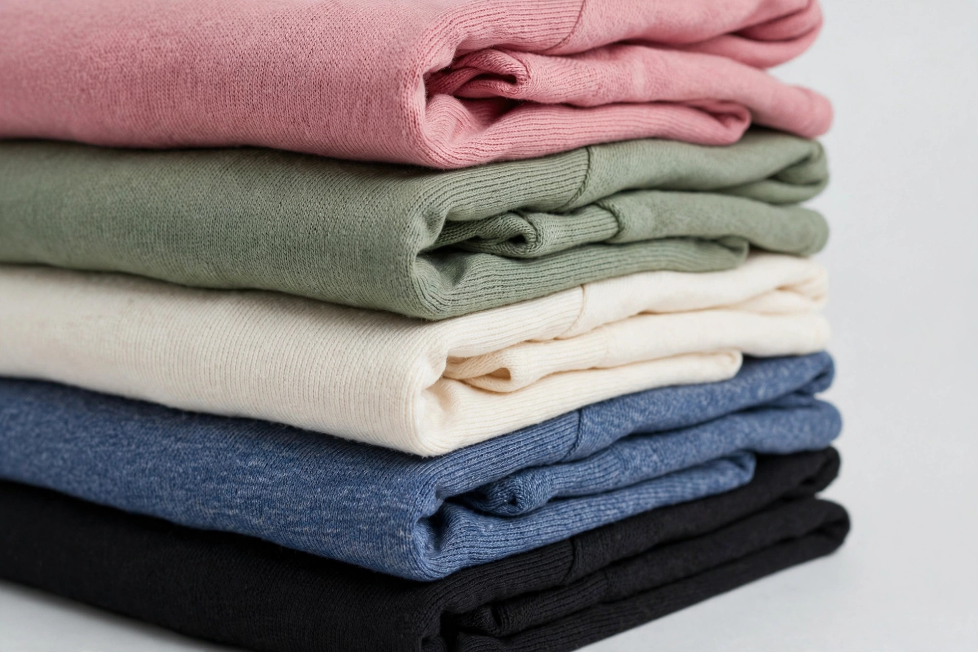 Gray jersey knit fabric gently stretched to show its elasticity