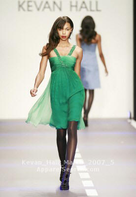 Kevan Hall Green Dress March 2007 at Los Angeles Fashion Week event
