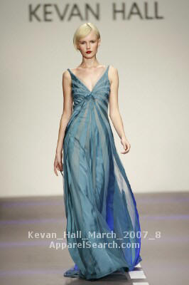 Kevan Hall Blue Dress March 2007 at Los Angeles Fashion Week event