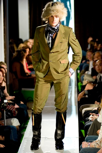 Nevik at The Montreal Fashion Week 2006 - green suit