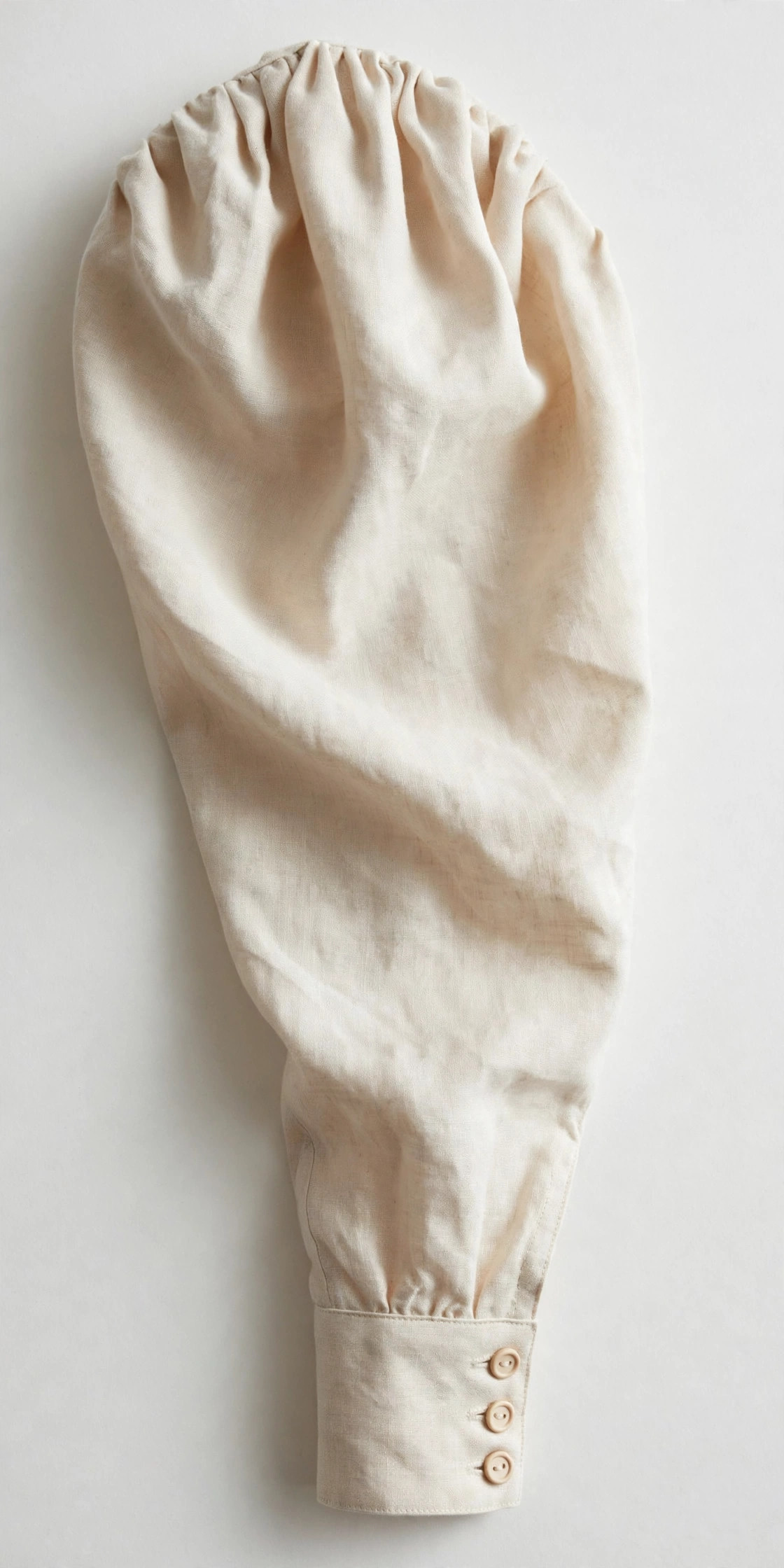 Close-up of a leg-of-mutton gigot sleeve full at the shoulder and tapering to the wrist