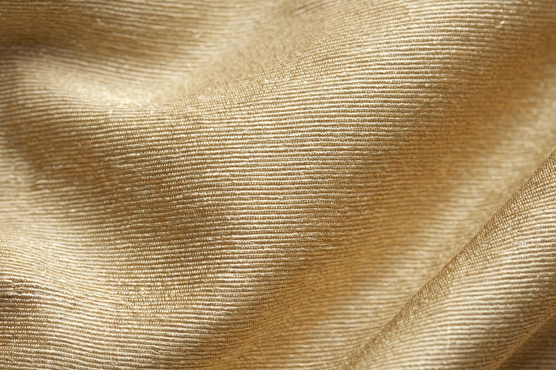 Rich corded silk paduasoy fabric with fine ribs in champagne gold