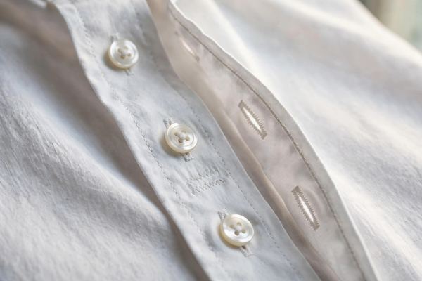 Button placket on a dress shirt front