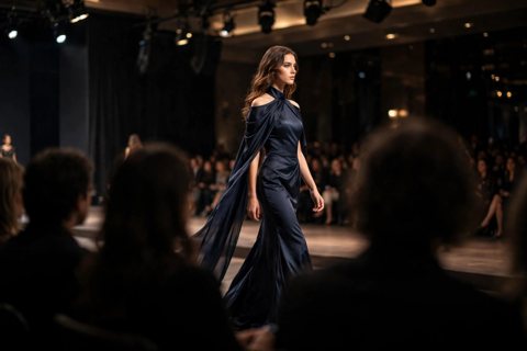 Model walking a fashion runway