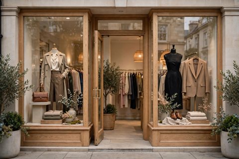 Clothing boutique storefront