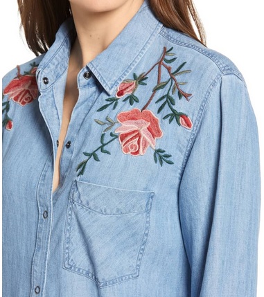 Embroidered Chambray shirt