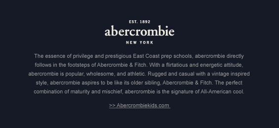 Abercrombie & Fitch also known as A&F - company profile on Apparel Search
