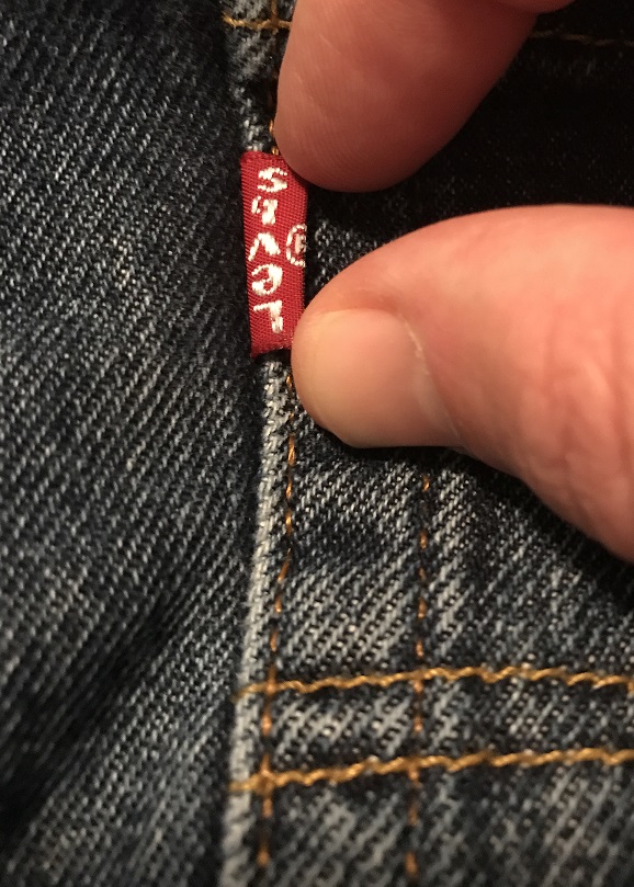 Levi's Red Tab Lower Case E Reverse Side