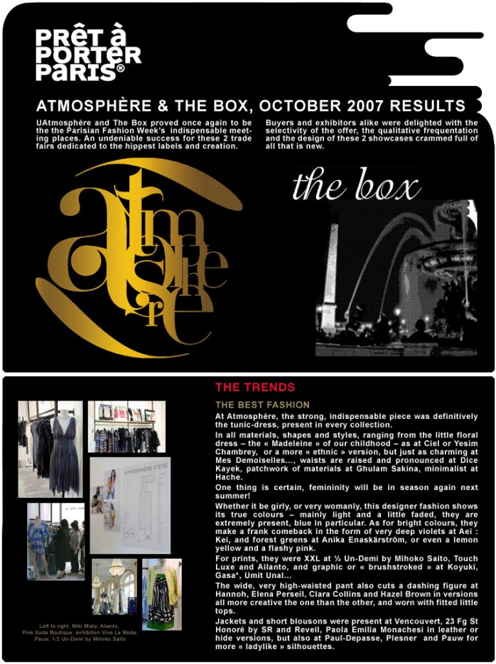 Pret a porter Paris - Atmosphere and The Box
