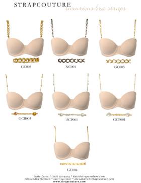 strap couture fashionable bra straps.  Image with assorted styles