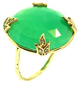Ista Jewelry chrysoprase, diamond & gold ring