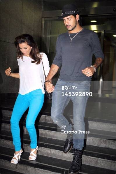 Eva Longoria Wearing Earnest Sewn Soft Blue Jeans May 2012