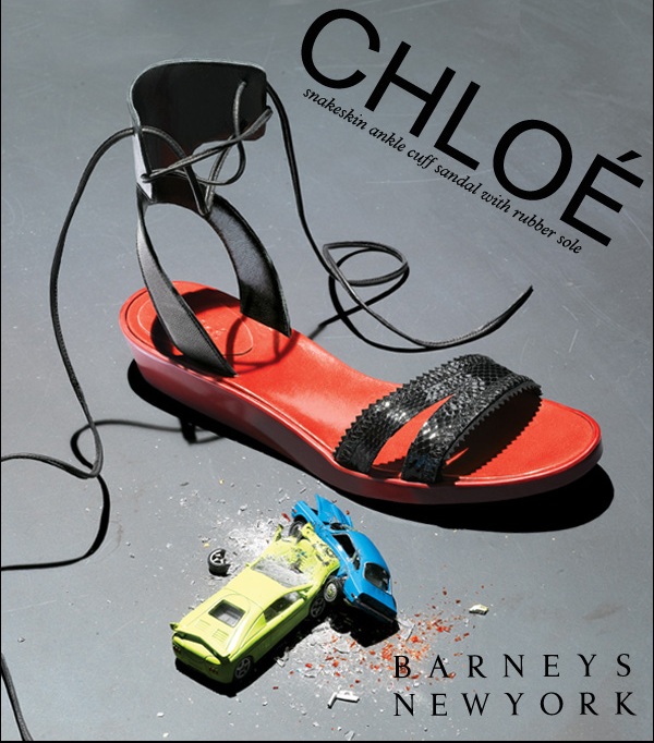 Snake skin sandals at Barneys New York Chloe