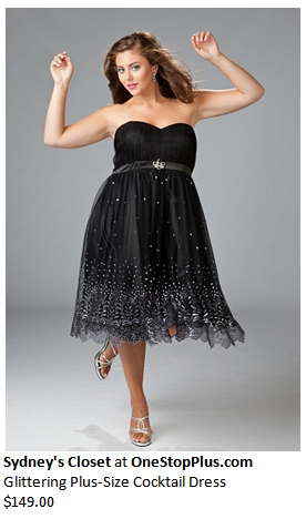 Glittering Plus Size Cocktail Dress