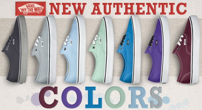 New Authentic Vans Shoe Colors 2012