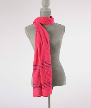 Block Printed Scarves Pink