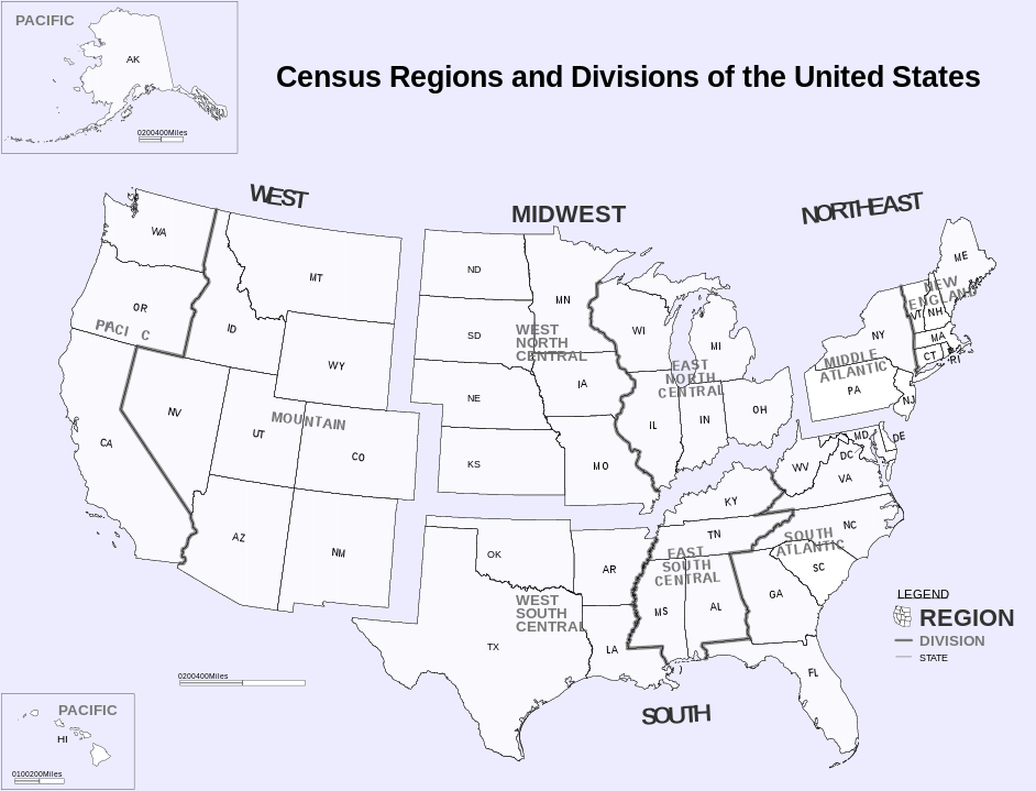 Regions of the United States of America