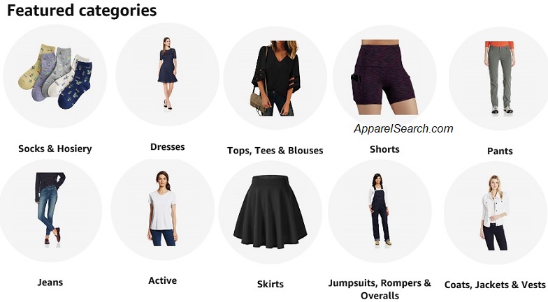 Amazon Women's Fashion Categories
