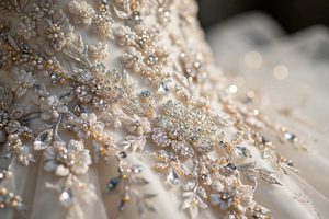 Glitter ball gown sparkling under lights