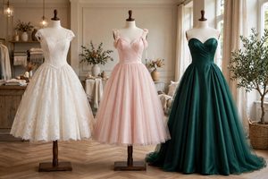 Tea length mid-calf ball gown