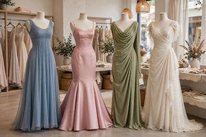 Various ball gown styles from empire to trumpet