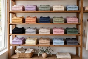 Women's bubble t-shirts displayed in a boutique