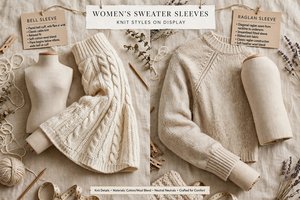 Women's sweater sleeve styles including bell and raglan sleeves
