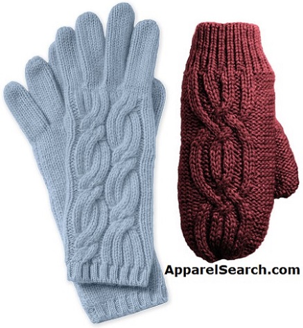 Cable knit gloves & mittens