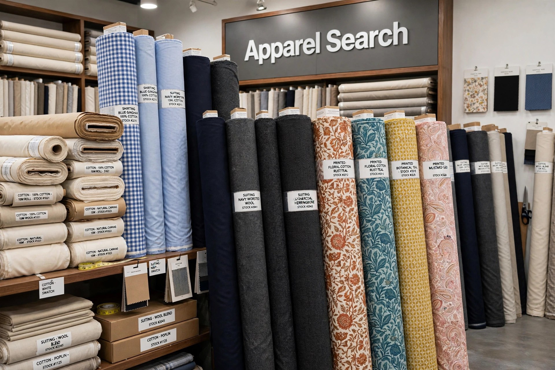 Wholesale fabric - product and equipment view