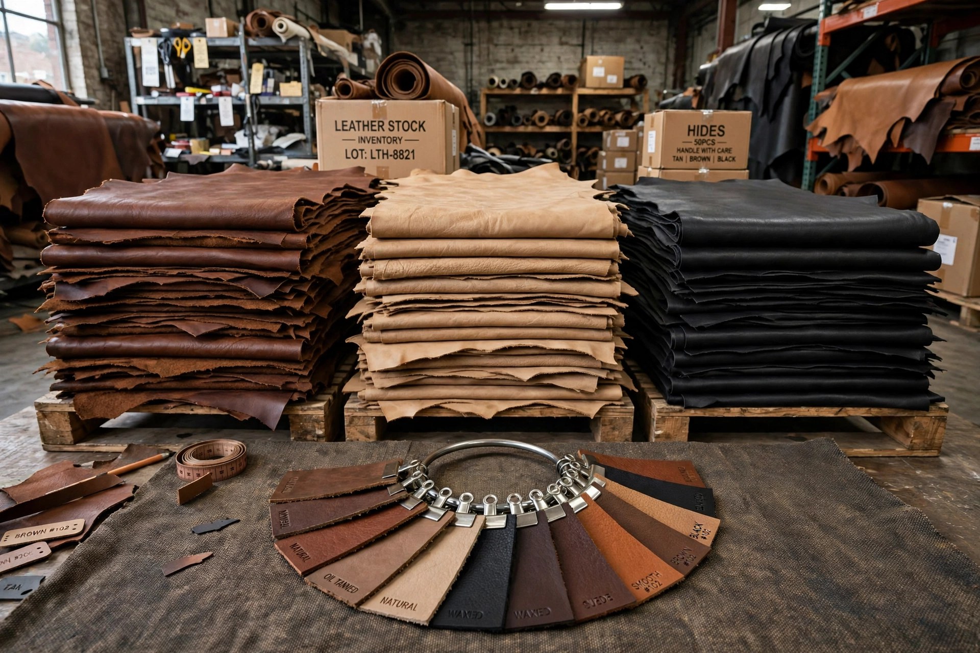 Wholesale leather - product and equipment view